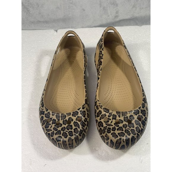Crocs womens size 9 W leopard print kadee flats - Picture 5 of 16